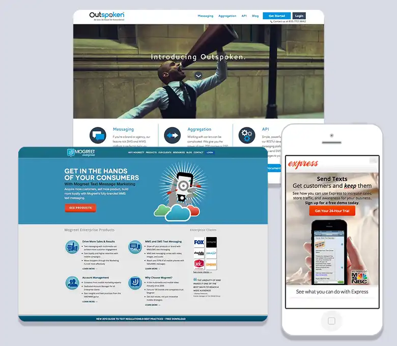 Mogreet and Outspoken web experiences